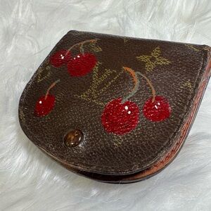 Chic LV Cherry Collection Women's Coin Wallet Louis Vuitton Vintage Upcycled